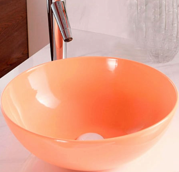 Фигурный умывальник 385*385*145 MELANA  MLN-T4005-B5 (персиковая)